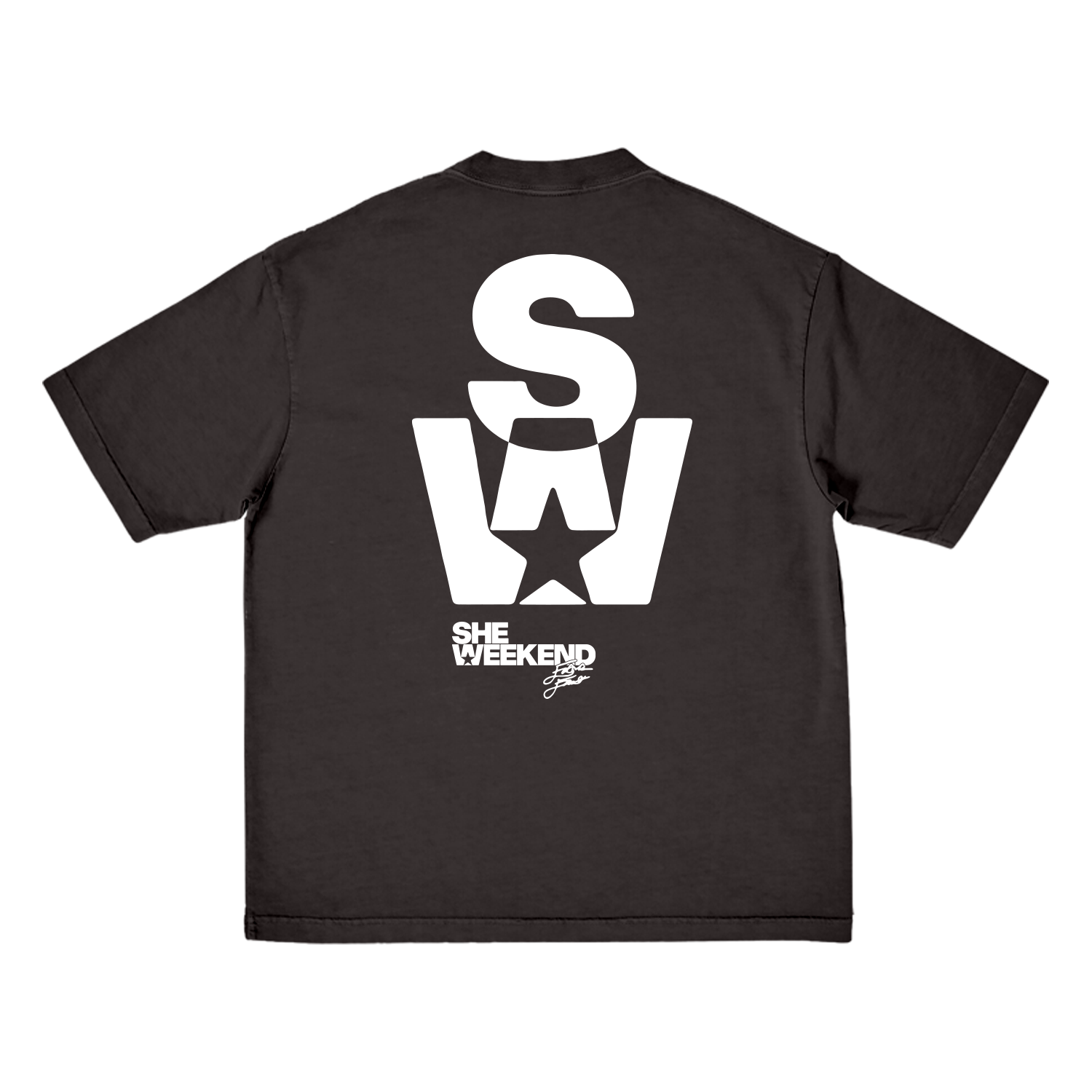 She Weekend Black T-Shirt back