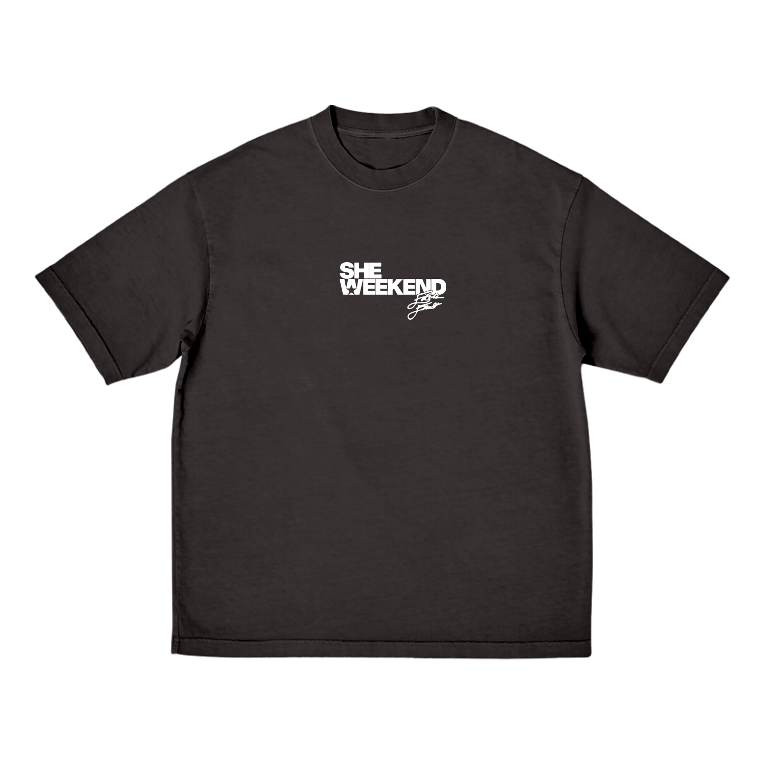 She Weekend Black T-Shirt front