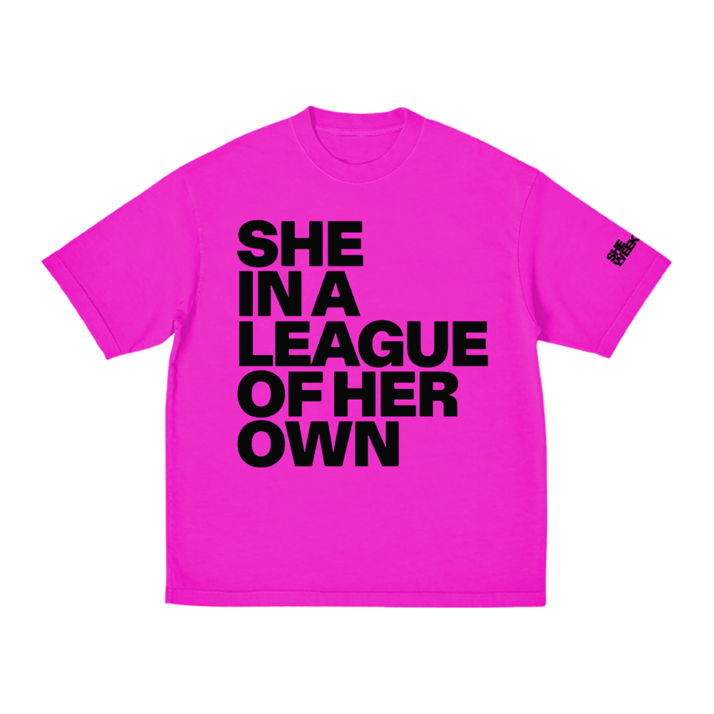 League of Her Own Pink T-shirt front